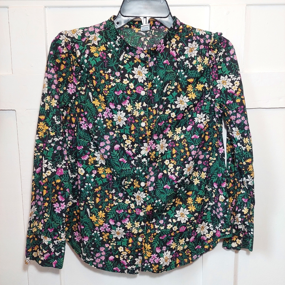 Old Navy Floral Button Down Blouse Size Small | Cottagecore Long Sleeve Top